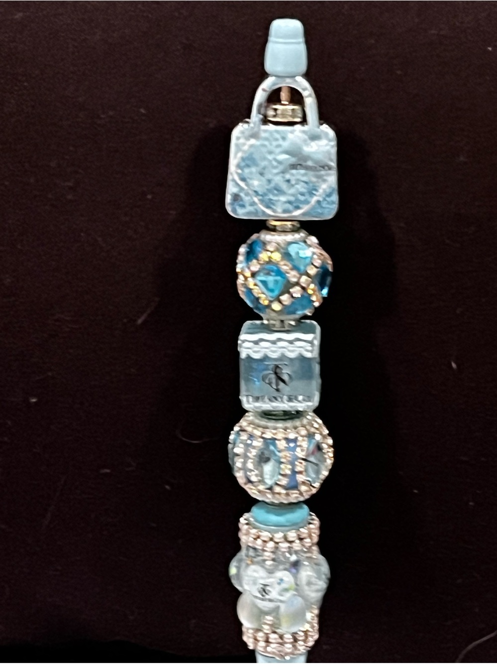 Tiffany acrylic purse focal fancy beaded pen